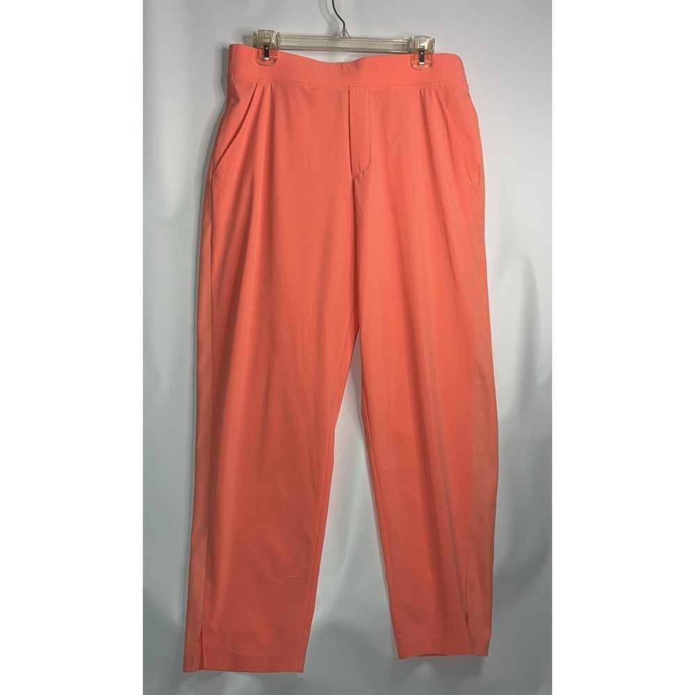 Athleta Brooklyn Ankle Pant Size 12 Coral Pink Orange Pull On Stretch Athleisure